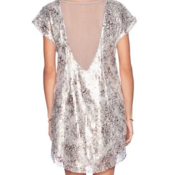 Free People Midnight Dreamer Sequin Mesh Mini Dress - Picture 3 of 11